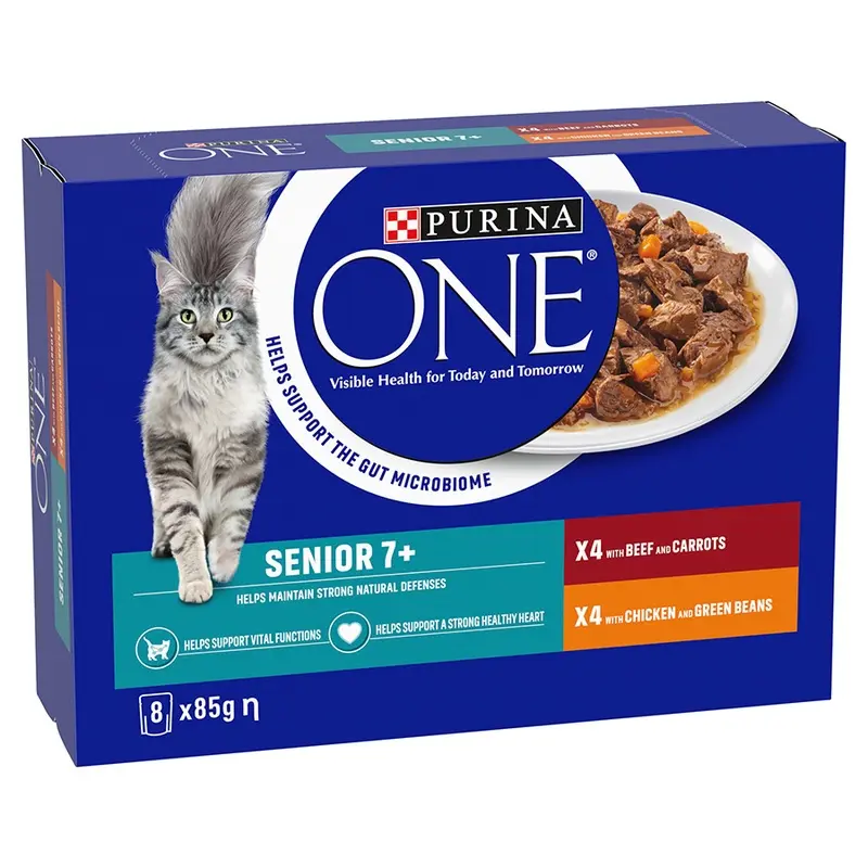Purina One Wet Senior 7+ Cat Food Chicken And Beef 8X85G