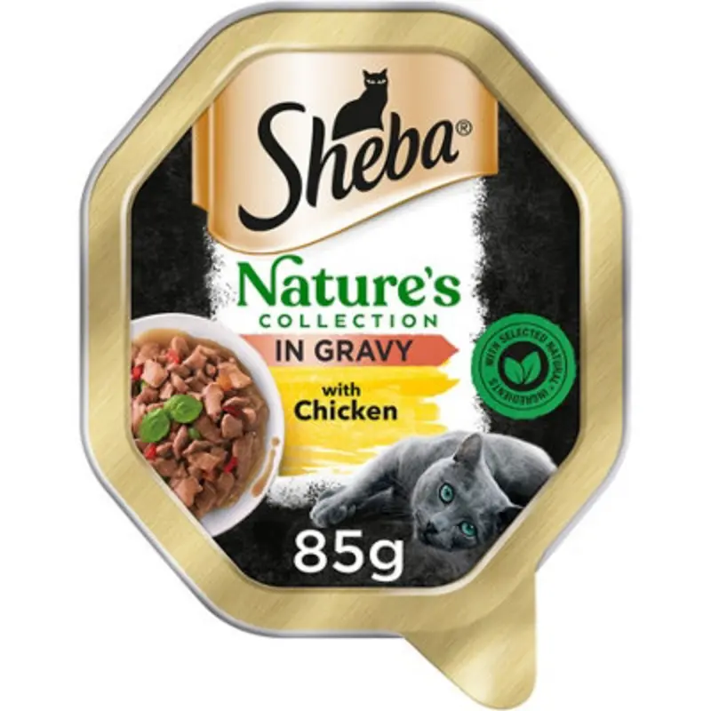 Sheba Natures Collection Cat Tray Chk& Peppr Gravy 85G (Pack Of 22) Red