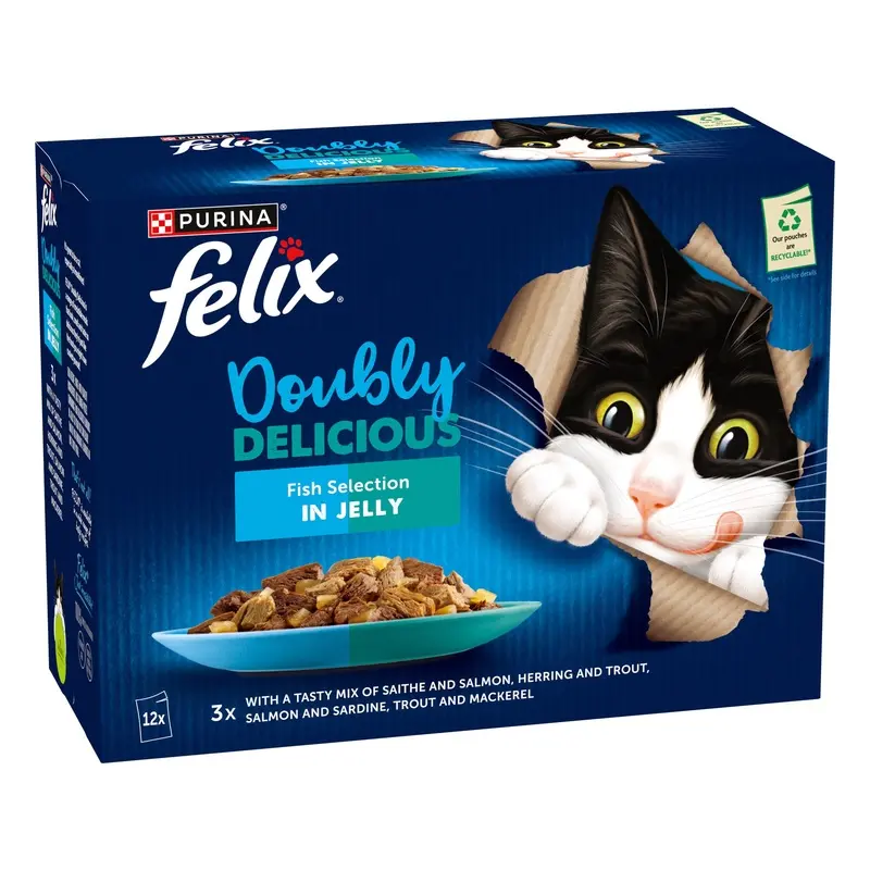 Felix As Good As It Looks - Doubly Delicious 12 X 85G - Fish Selection In Jelly