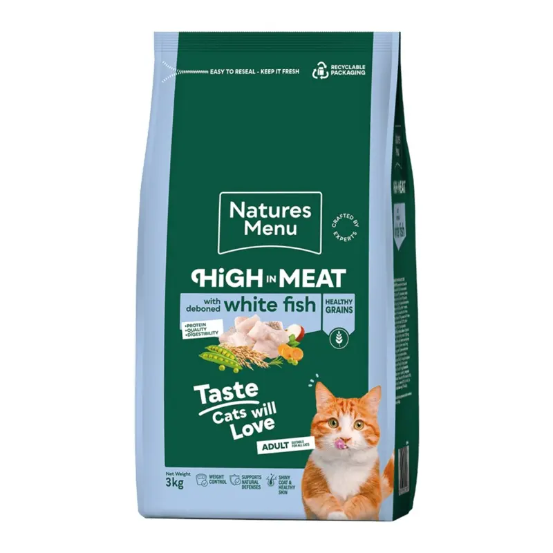 Natures Menu White Cat Dry High In Meat With Deboned Fish Dry Food | : 3Kg