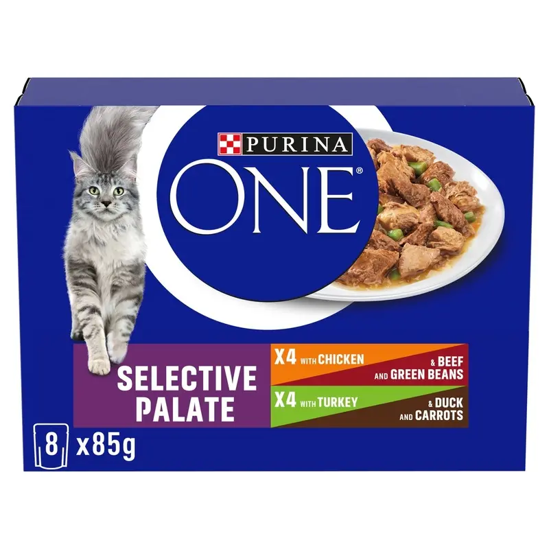 Purina One Mini Fillets Selective Palate Wet Cat Food - X 85G Size 8
