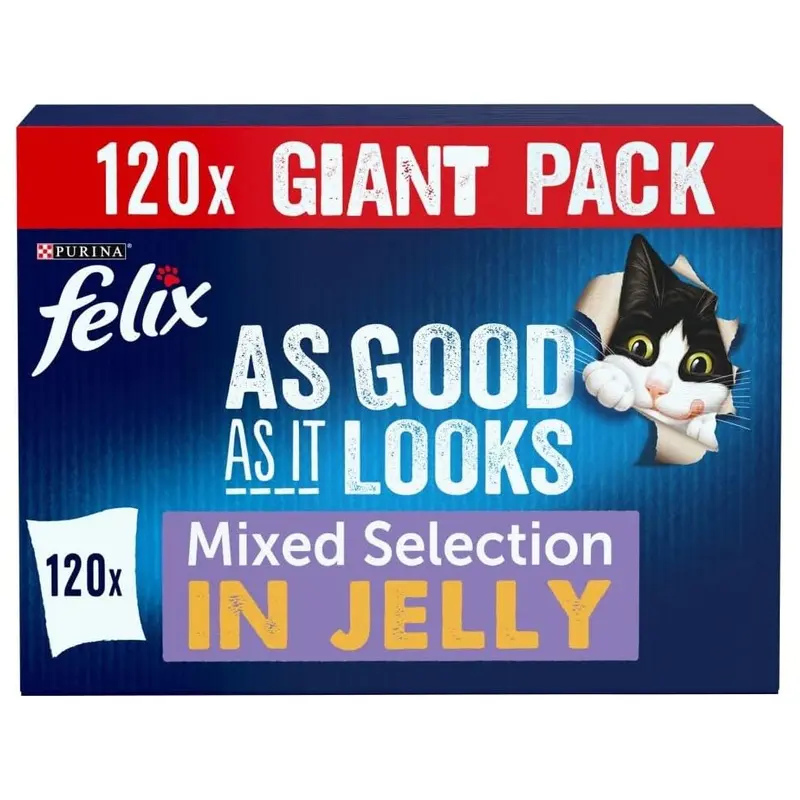 New Felix As Good As It Looks Mixed Selection In Jelly Wet Cat Food 120X100g
