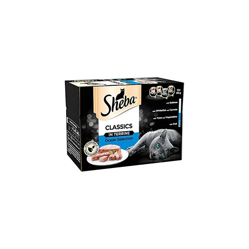 New Sheba Classics Cat Tray Ocean Collection In Terrine 4X12x 365856 85G