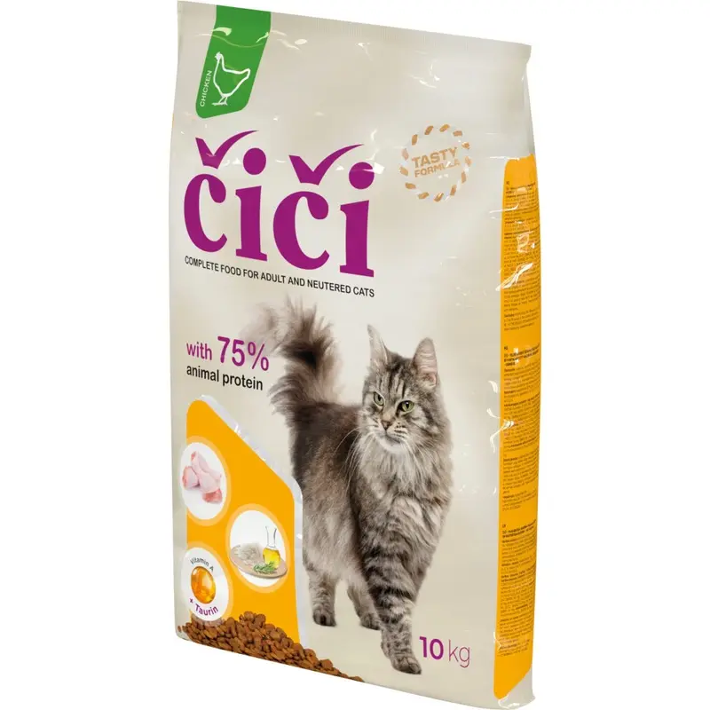 Cici Complete Dry Cat Food - For Adult And Neutered Cats With Poultry - 10 Kg 10Kg