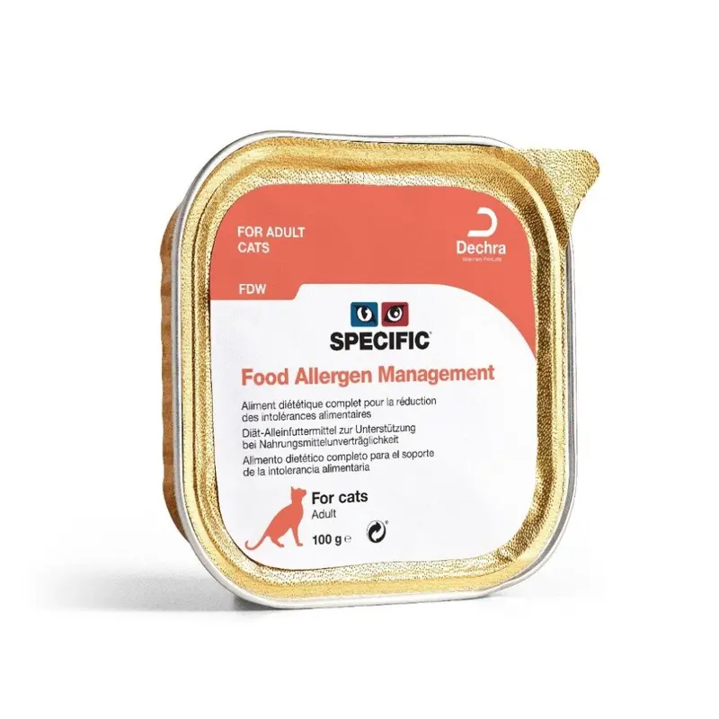 New Dechra (4 X 7 X 100G) Specific Fdw Food Allergy Feline Foils 100G Size 4