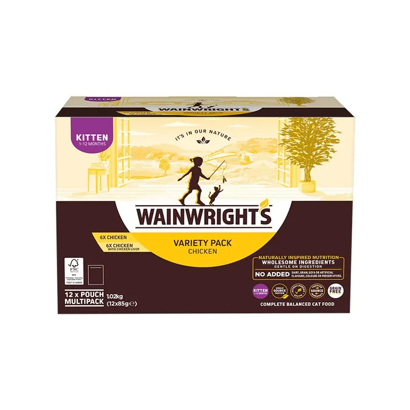 Wainwrights Grain Free Wet Kitten Food Variety Pack Chicken 12 X 85G