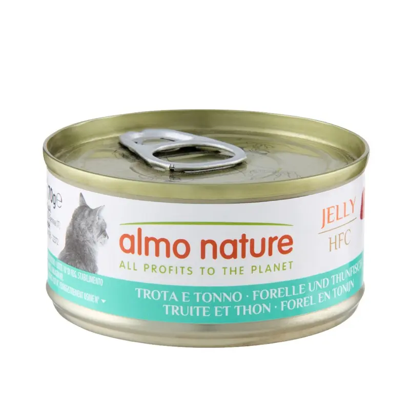 Almo Nature 70G Almo Nature Hfc Natural Cans For Cats 6 X 70G - Trout & Tuna - In Jelly