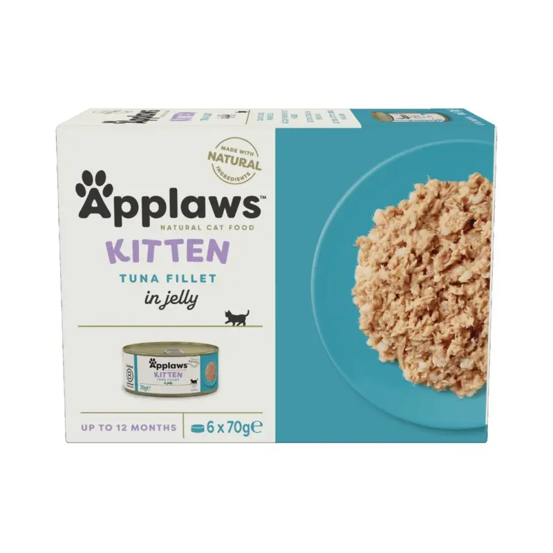 Applaws Natural Wet Kitten Food Tuna Fillet In Jelly 6X70G Tins