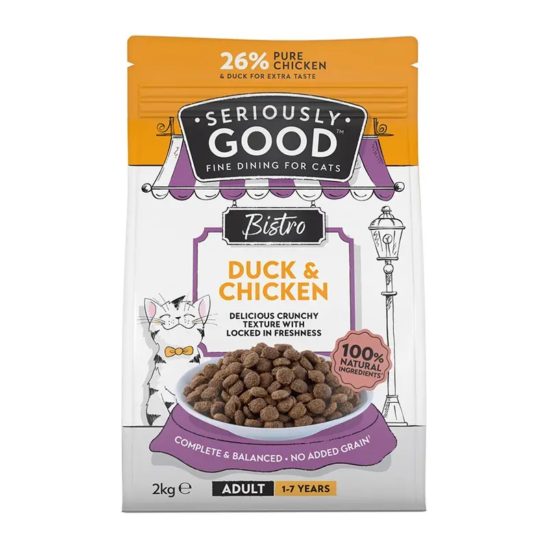 Seriously Good Duck And Chicken Dry Adult Cat Food 2Kg