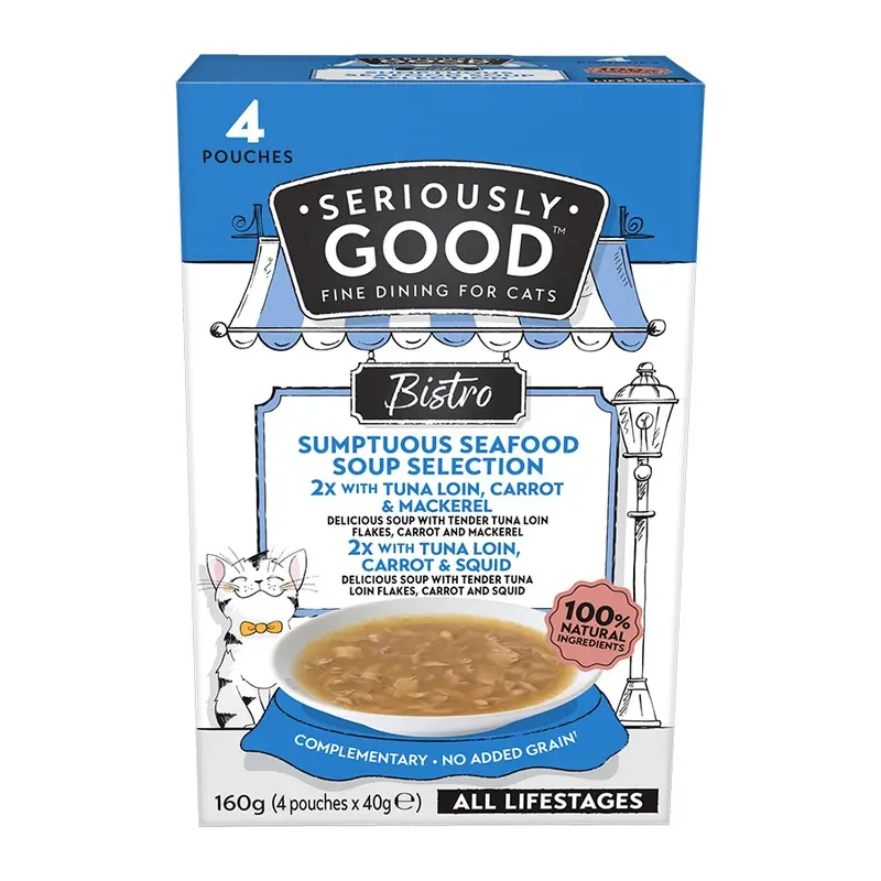 Seriously Good Wet Cat Food Sumptuous Seafood Soup Selection 4 X 40G