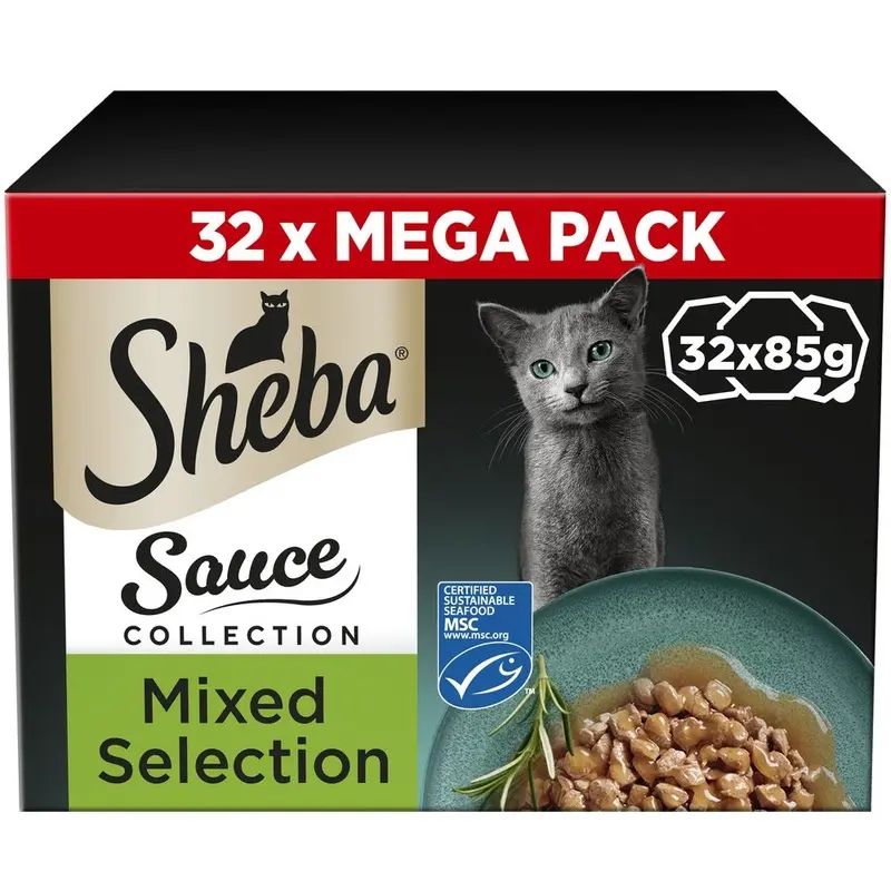 Sheba Sauce Collection Trays - Mixed Selection In Gravy (32 X 85G)