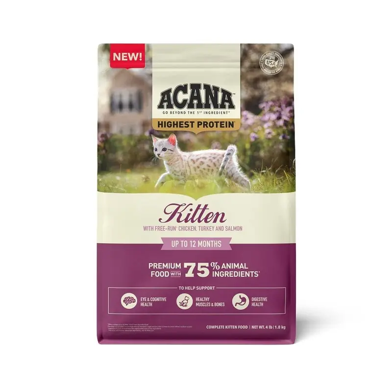 Acana Highest Protein Recipe Kitten Food - Salmon 1.8Kg
