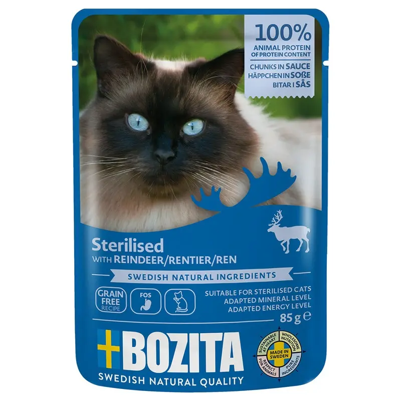 Bozita Sterilised Chunks In Sauce 12 X 85G - Reindeer