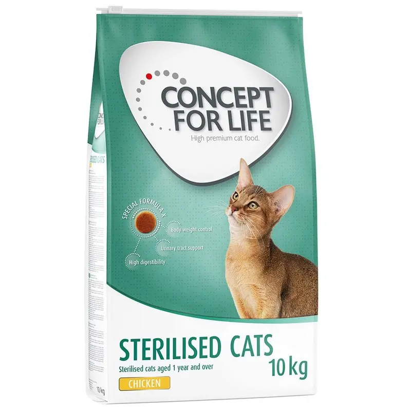 Concept For Life 10Kg/9Kg Dry Cat Food - 10% Off! * - Sterilised - Chicken (10Kg)