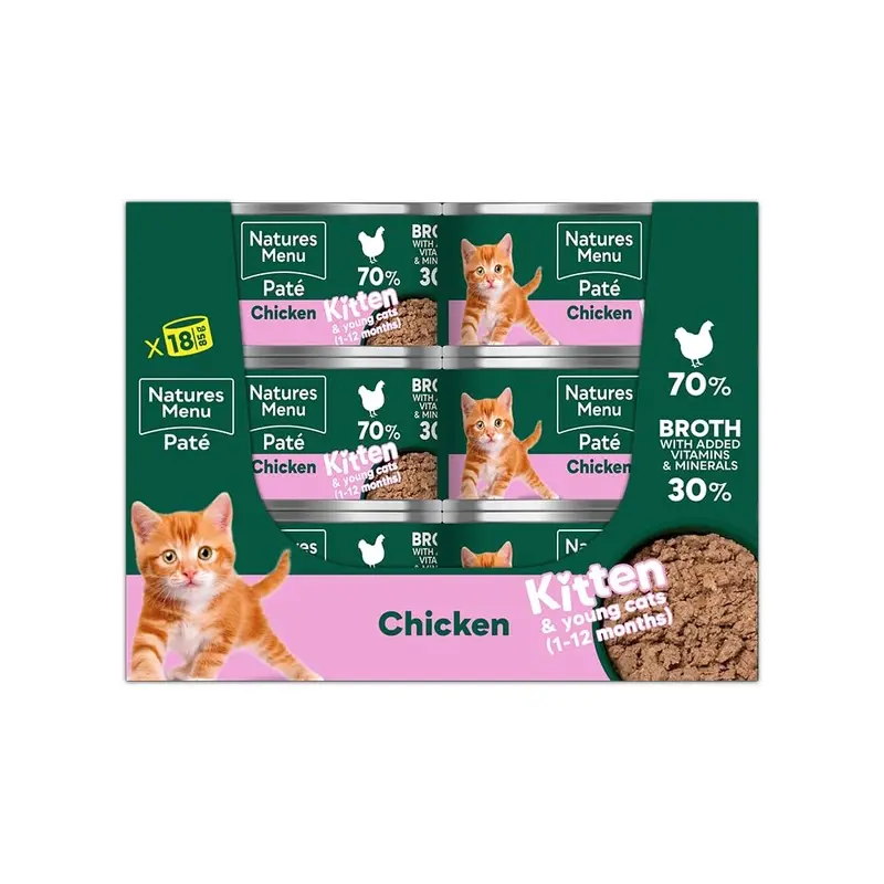 Natures Menu Pat for Cats Kitten Food Chicken - 18 x 85g