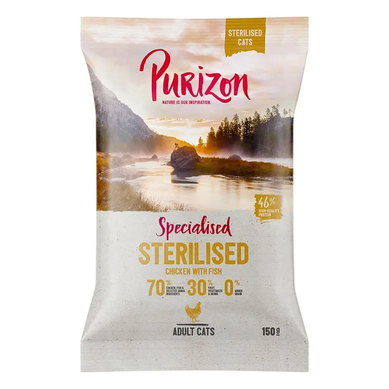 Purizon Adult Sterilised Grain-Free Chicken & Fish - 150G
