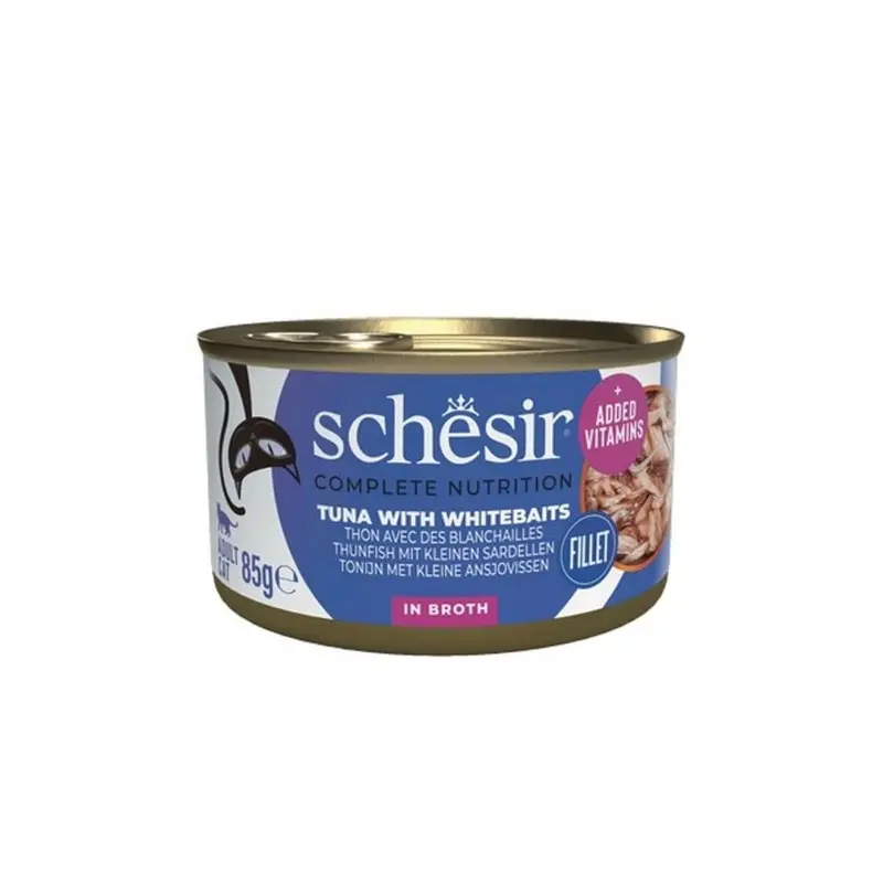Schesir Complete Nutrition Tuna With Whitebaits In Broth Cat Can | : 12X85g Size 1
