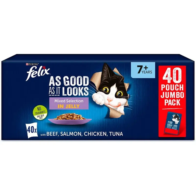 Felix As Good As It Looks Senior Cat Mixed Selection, X 100 G Size 40