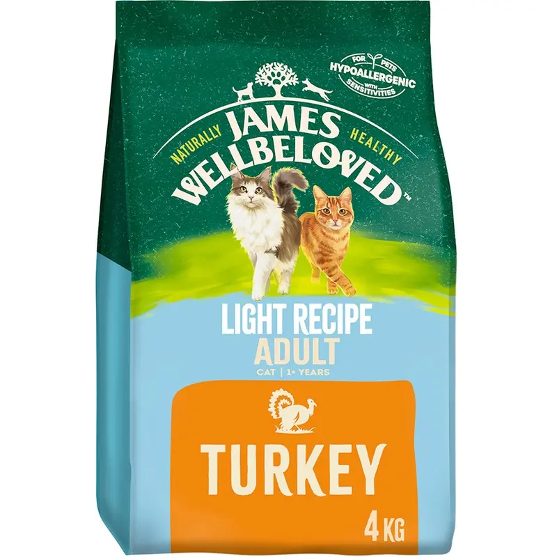 James Wellbeloved Light Dry Adult Cat Food Turkey 4Kg