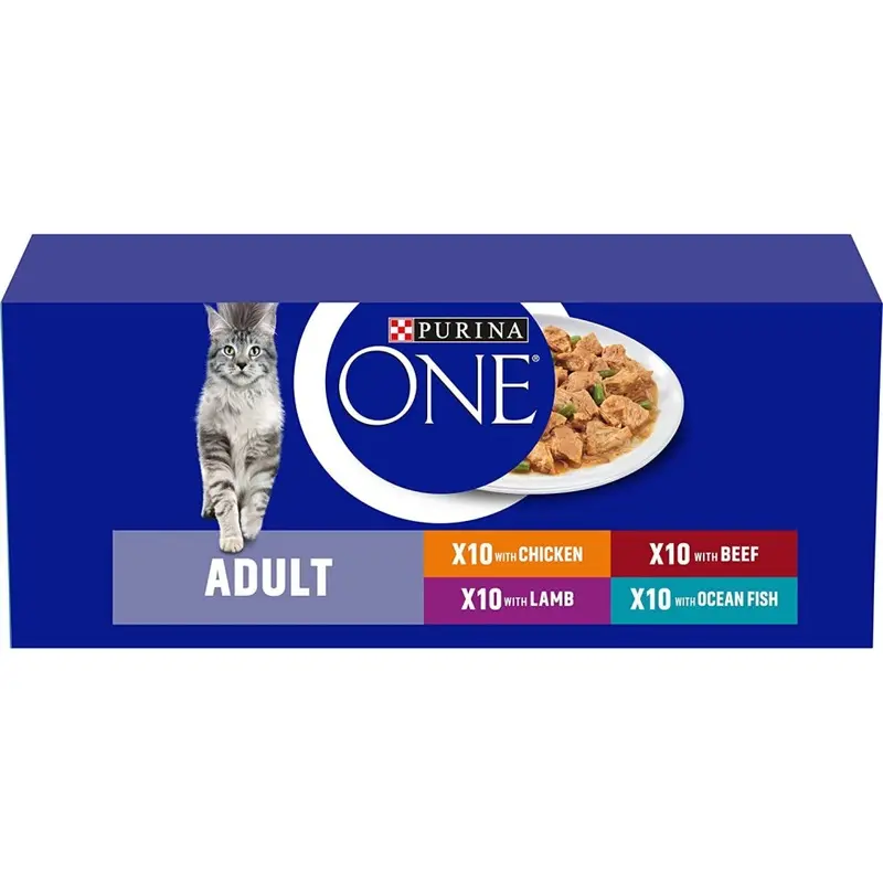 New Purina One Adult Cat Food Mini Fillets In Gravy, 40 X 85G