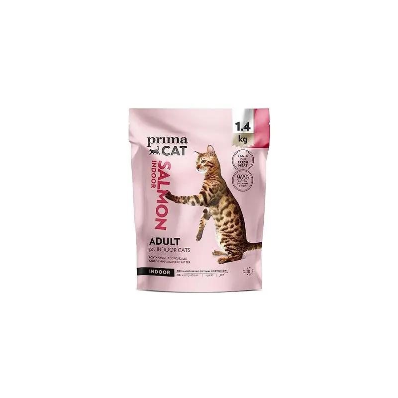 Primacat Salmon - Complete Dry Flavoured Cat Food, Indoor Adult Cat Food, 1.4Kg
