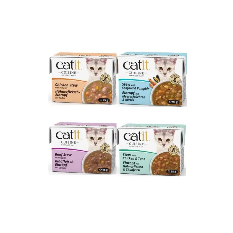 Catit (Beef Stew With Veggies, Pack) Cuisine Stew Wet Cat Food Mixed Flavours Size 12
