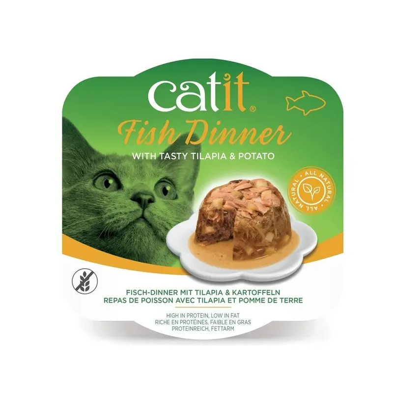 Catit Fish Dinner Best Cat Food (Tilapia & Potato, 80 G)