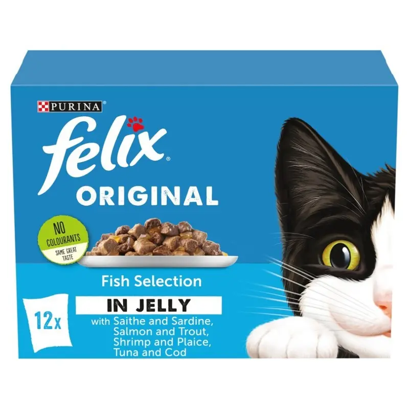 Felix Original Fish Selection In Jelly 12X100g (Pack Of 4) Size 4