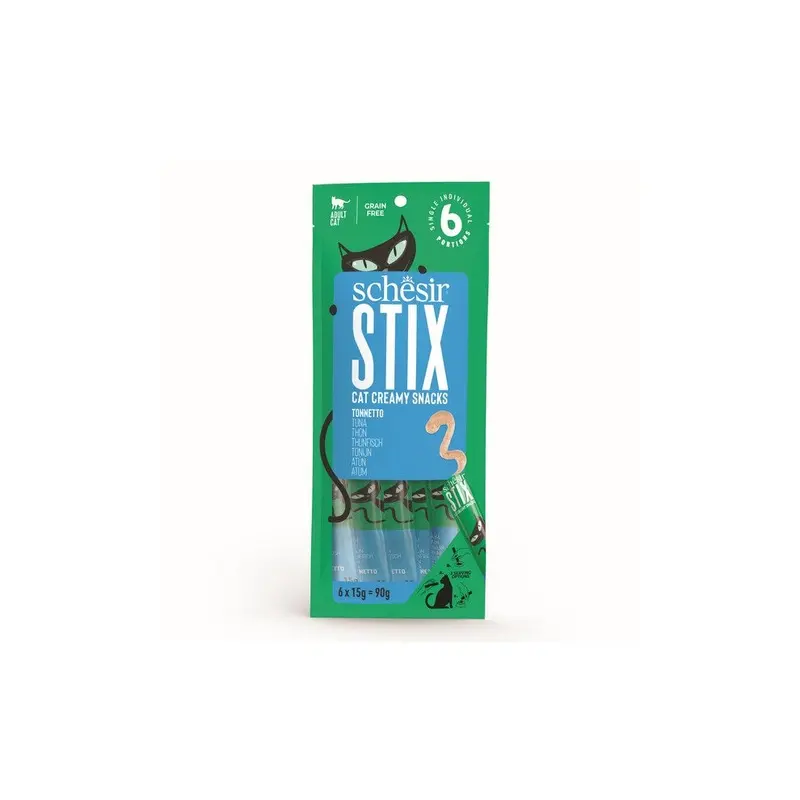 Schesir Stix Adult Cat Tuna 6X15g Stick, Pack Size 12