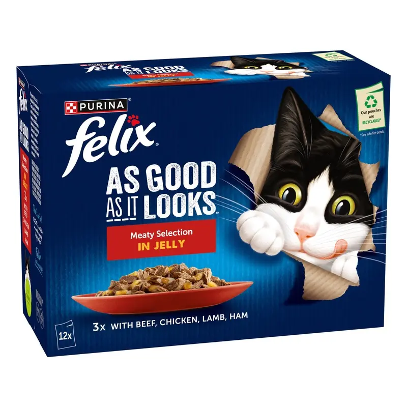 Felix As Good As It Looks 12 X 85G - Meaty Selection In Jelly