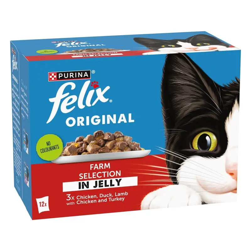 Felix Original Pouches 12 X 85G - Farm Selection In Jelly