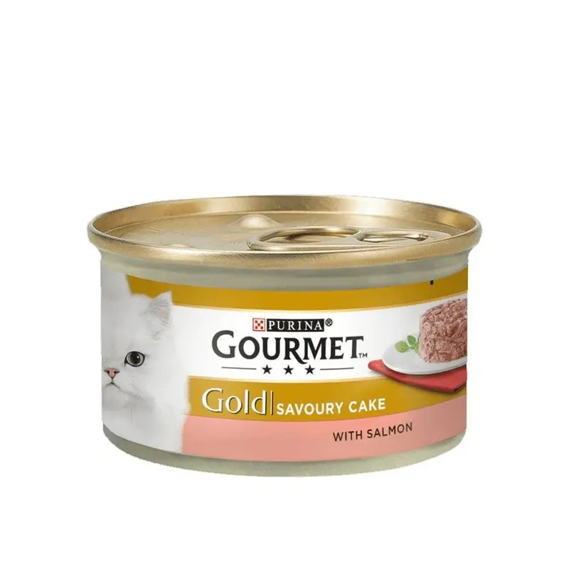 Gourmet Gold/Salmon Savoury Cake With Cat Food Mini Tin - : 85G