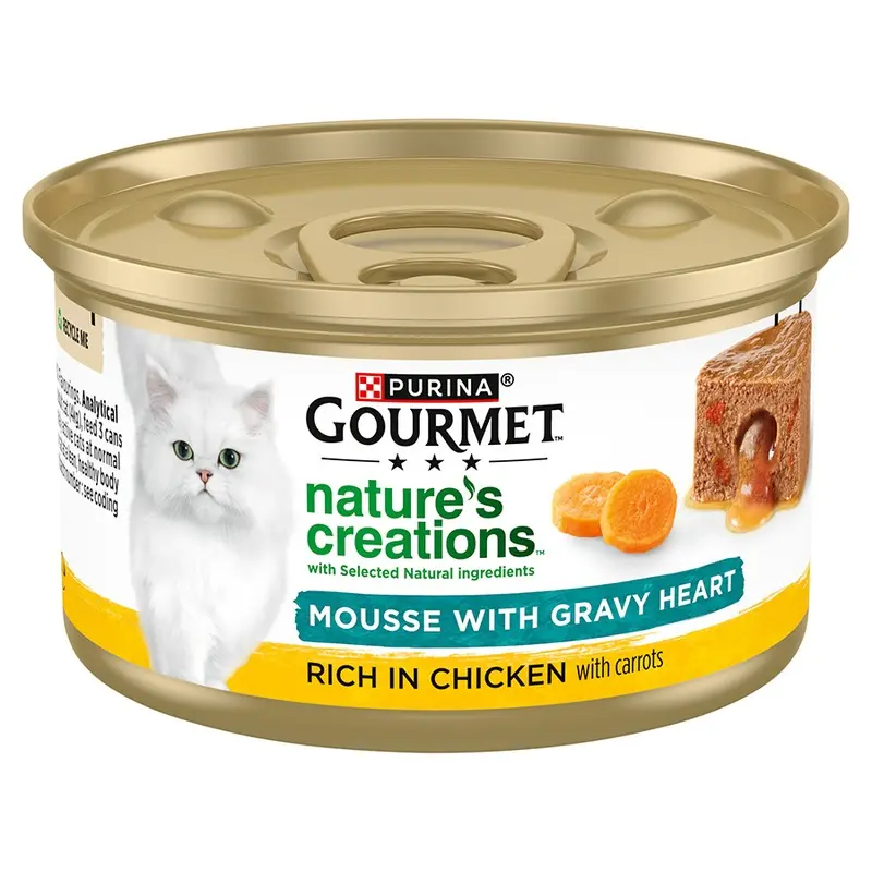 Gourmet Natures Creations Gravy Heart Wet Cat Food Chicken 85G Can