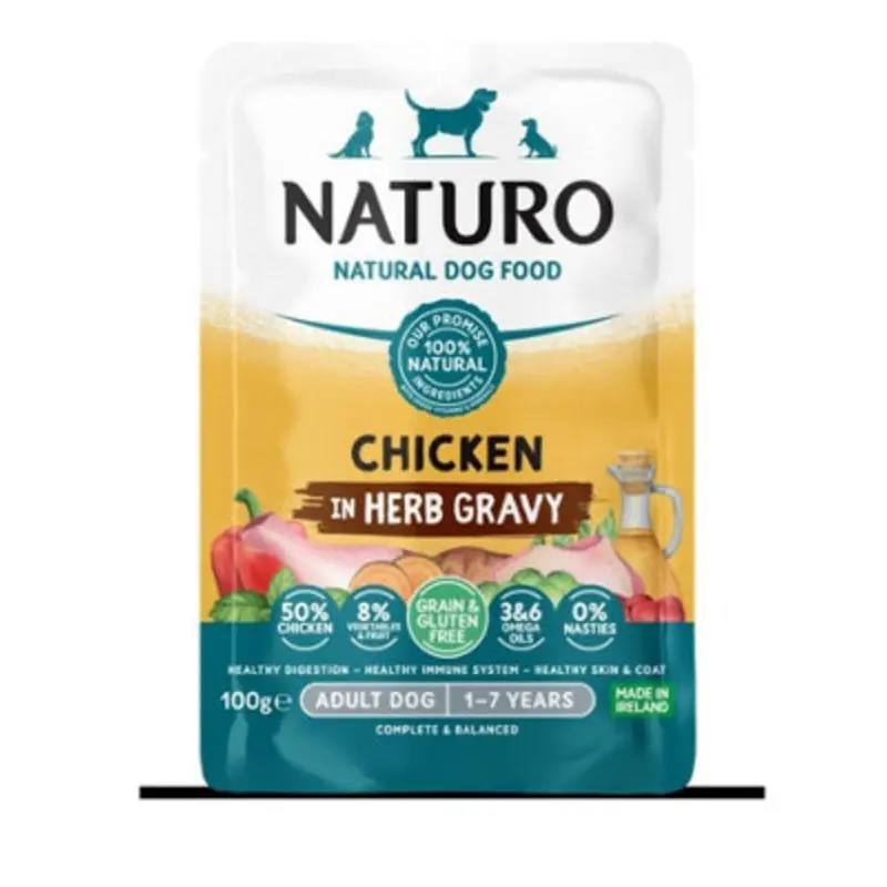 Naturo Grain Adult & Gluten Free Chicken In Herb Gravy - Pack Of 12 100G