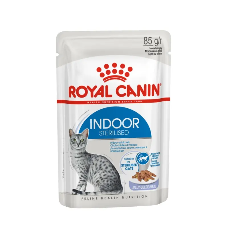 Royal Canin Feline Health Indoor Sterilised Wet Adult Cat Food In Jelly 12 X 85G