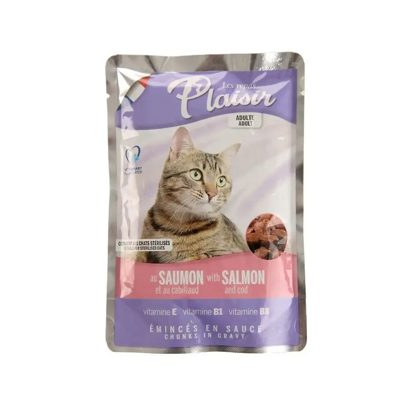 Salmon Le Repas Plaisir Wet Cat Food Chunks & Cod (100 G, For Adult Cat) Size 3