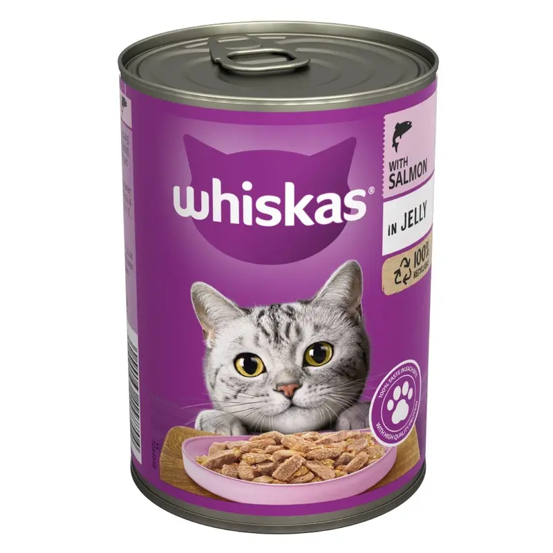 Whiskas 1+ Cans 12 X 400G - Salmon In Jelly