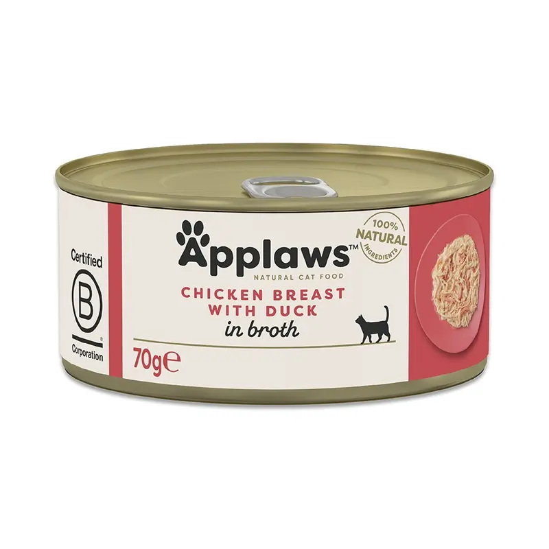 Applaws Natural Wet Adult Cat Food Chicken Breast With Duck In Broth 70G