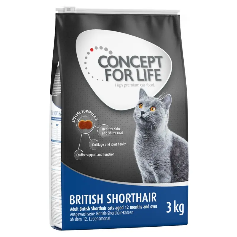 Concept For Life 3Kg Dry Cat Food - Special Price! * - British Shorthair Adult (3Kg)