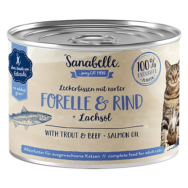 Sanabelle All Meat 6 X 195G - Trout & Beef