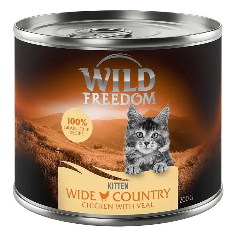 Wild Freedom Kitten 6 X 200G - Wide Country - Veal & Chicken