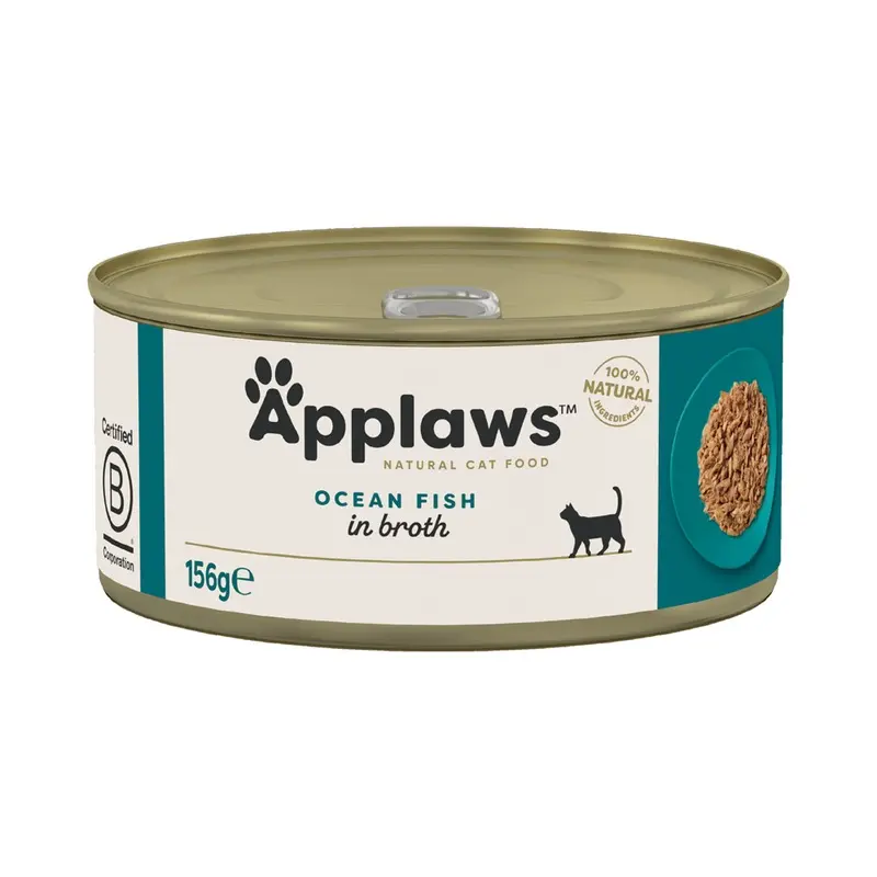 Applaws Adult Cat Cans Tuna/Fish In Broth 156G - Ocean Fish (24 X 156G)
