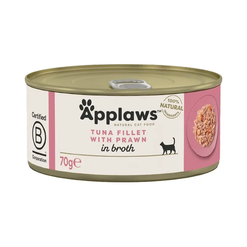 Applaws Adult Cat Cans Tuna/Fish In Broth 70G - Tuna With Prawn (24 X 70G)
