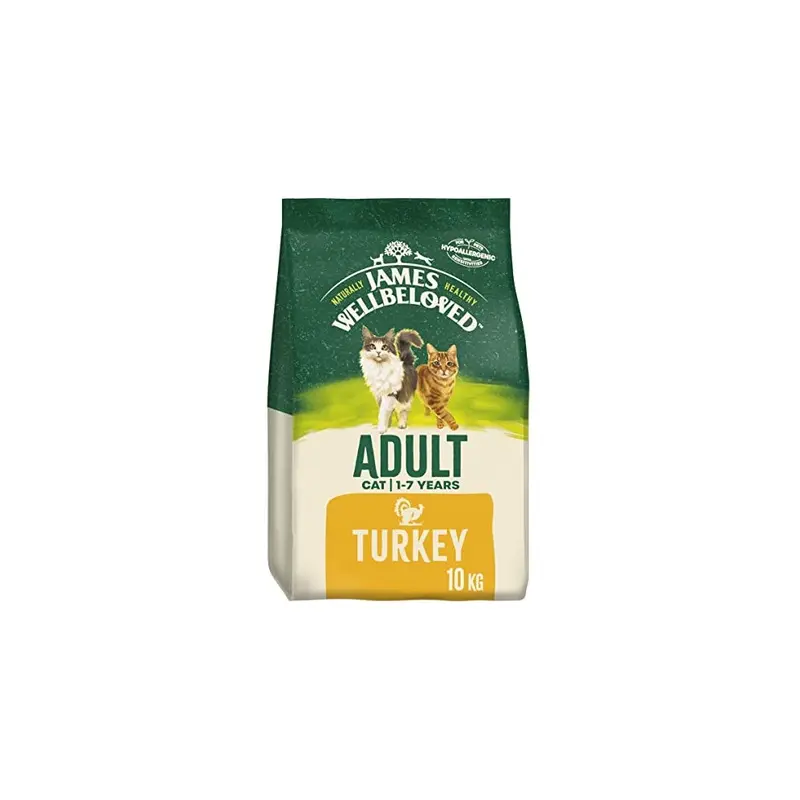 New James Wellbeloved Adult Turkey 10 Kg Bag, Hypoallergenic Dry Cat Food 03Jw8 10Kg