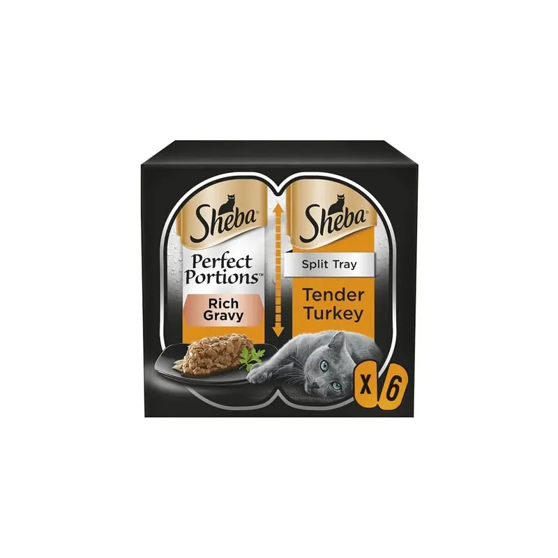 Sheba Perfect Portions Cat Food Tray With Turkey Chunks In Gravy (Pack Of 8) Size 8