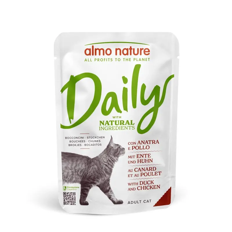 Almo Nature Grain Daily Cat Food With Chicken And Duck, 70 G, Pack Of Size 30