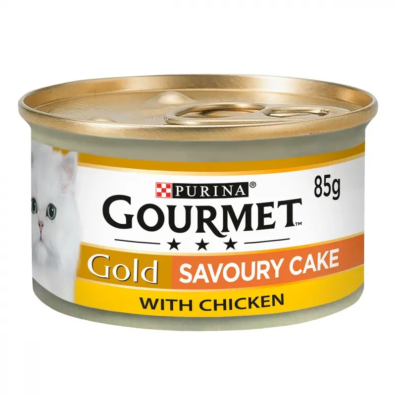 Gourmet Savoury Cake Wet Cat Food - Chicken - X 85G Tins Gold Size 12