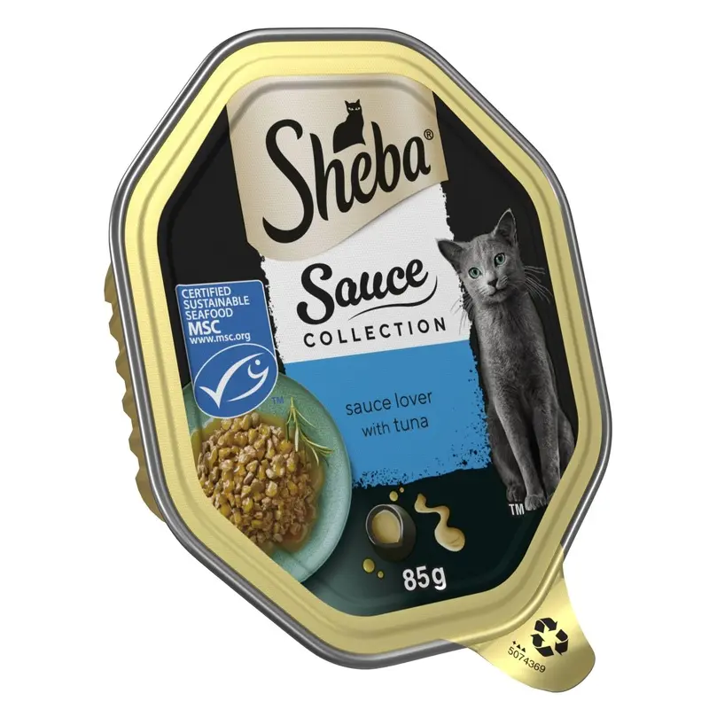 Sheba Sauce Lover with Tuna in Sauce Wet cat food trays for adult cats, 85g