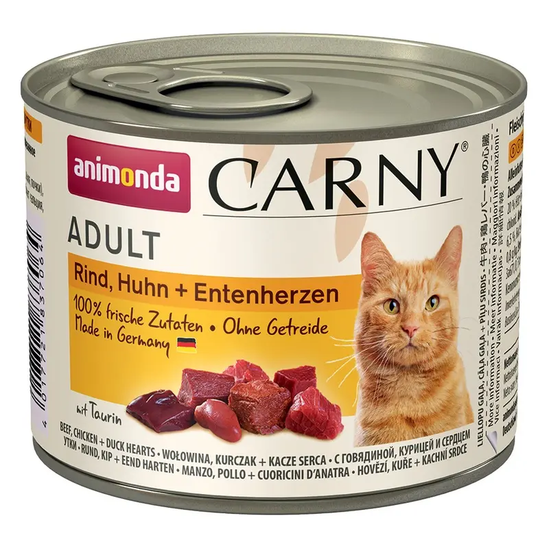 Animonda Carny Adult 6 X 200G - Beef, Chicken & Duck Hearts