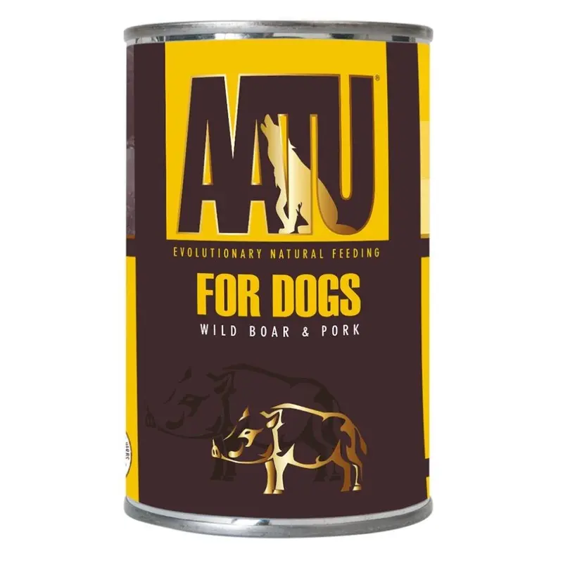 Barking & Meowing Heads Grain Aatu Wet Wild Boar & Port (Pack Of 6) 400G